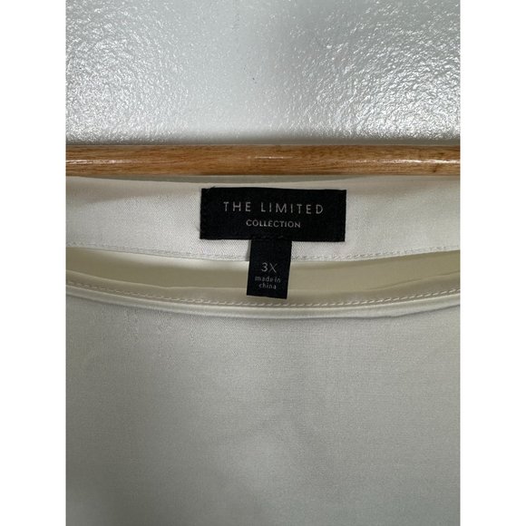 The Limited Collection 3X Blouse Top Womens Cream Angel Sleeves Flowy Poly Spand - Picture 8 of 16